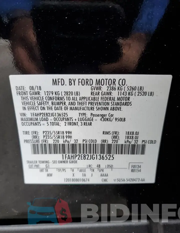 1FAHP2E82JG136525 Photo# 13
