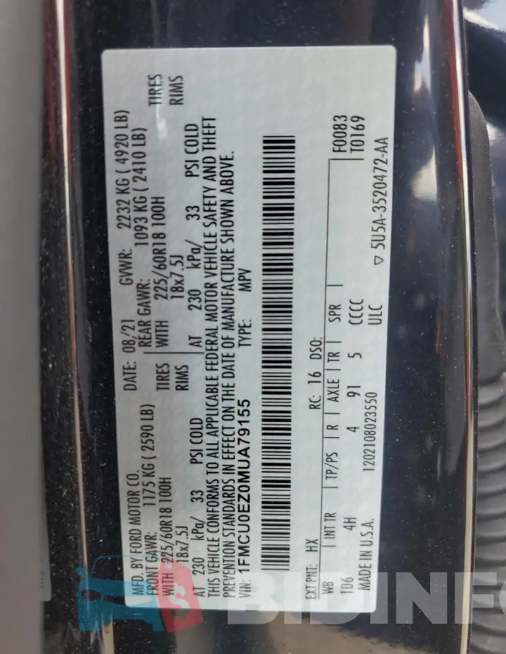 1FMCU0EZ0MUA79155 Photo# 13