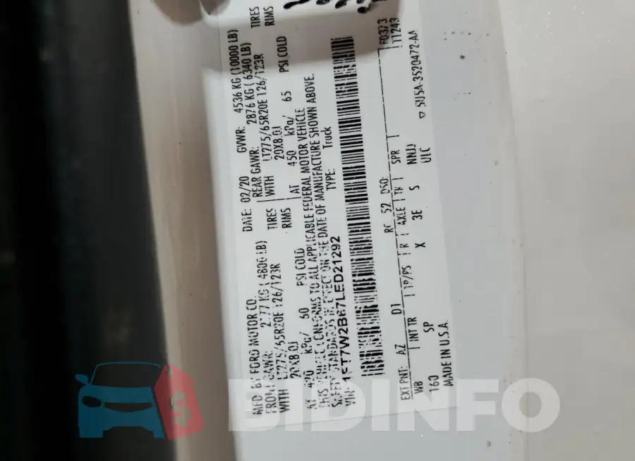 1FT7W2B67LED21292 Photo# 12