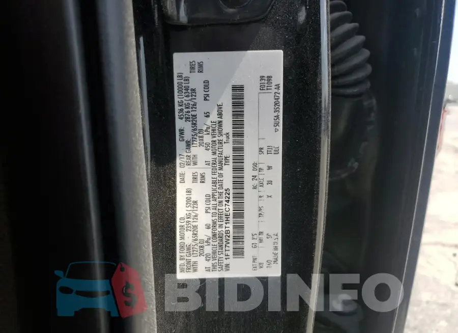 1FT7W2BT1HEC74225 Photo# 13