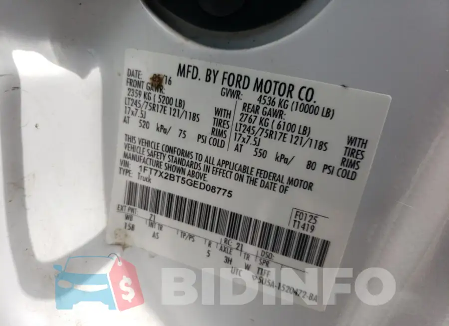 1FT7X2BT5GED08775 Photo# 12