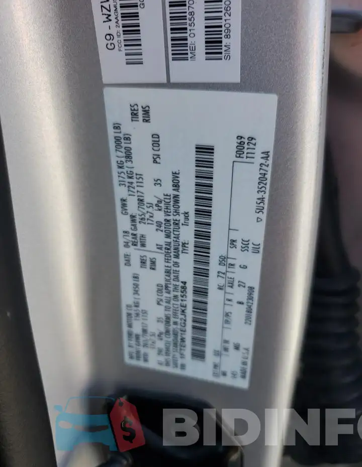 1FTEW1EG2JKE15584 Photo# 12