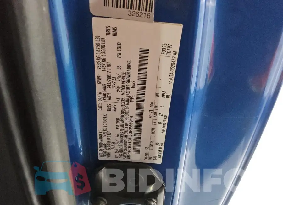 1FTEX1CP3GKE56914 Photo# 12