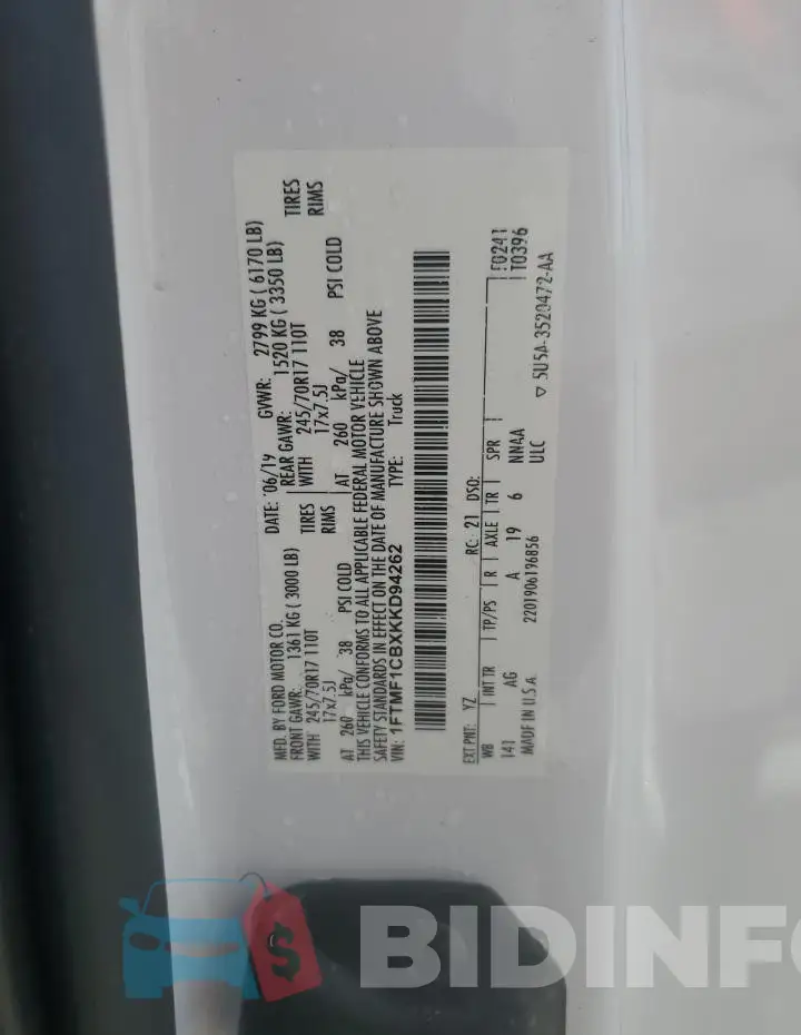 1FTMF1CBXKKD94262 Photo# 12