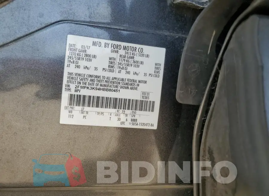 2FMPK3K94HBB80451 Photo# 13