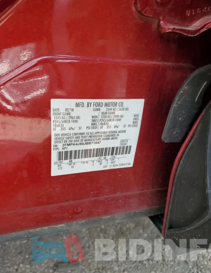 2FMPK4J80JBB71847 Photo# 13