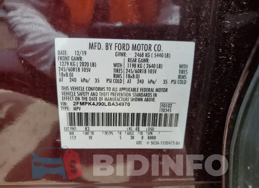2FMPK4J90LBA34970 Photo# 13