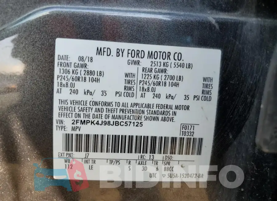 2FMPK4J98JBC57125 Photo# 14