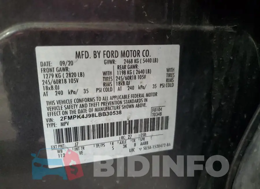 2FMPK4J98LBB30538 Photo# 13