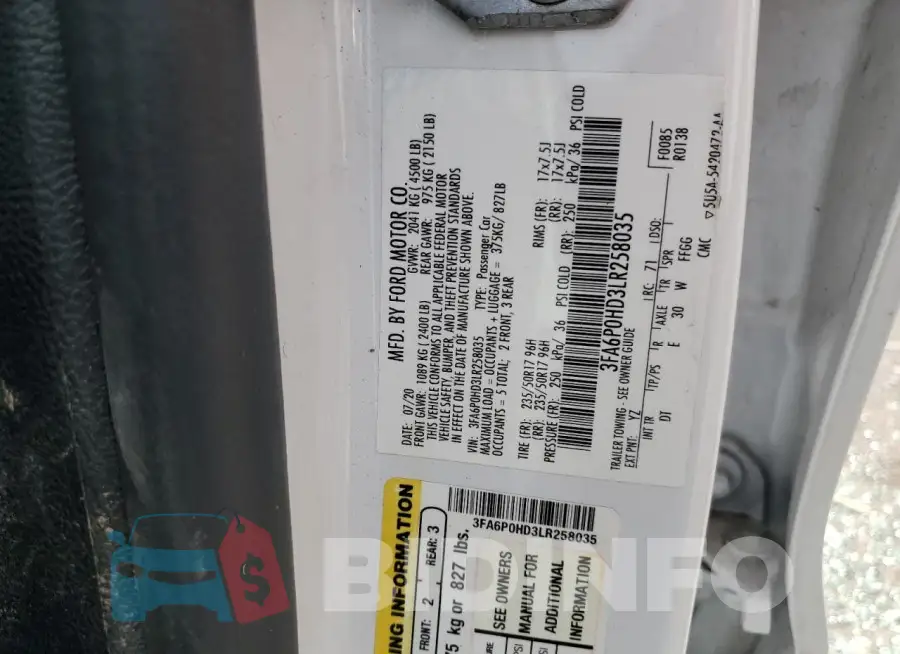 3FA6P0HD3LR258035 Photo# 13