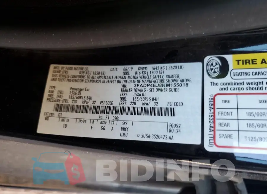 3FADP4EJ8KM155018 Photo# 12