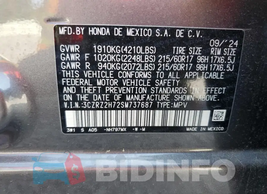 3CZRZ2H72SM737687 Photo# 14