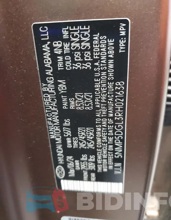 5NMP5DGL3RH021638 Photo# 14