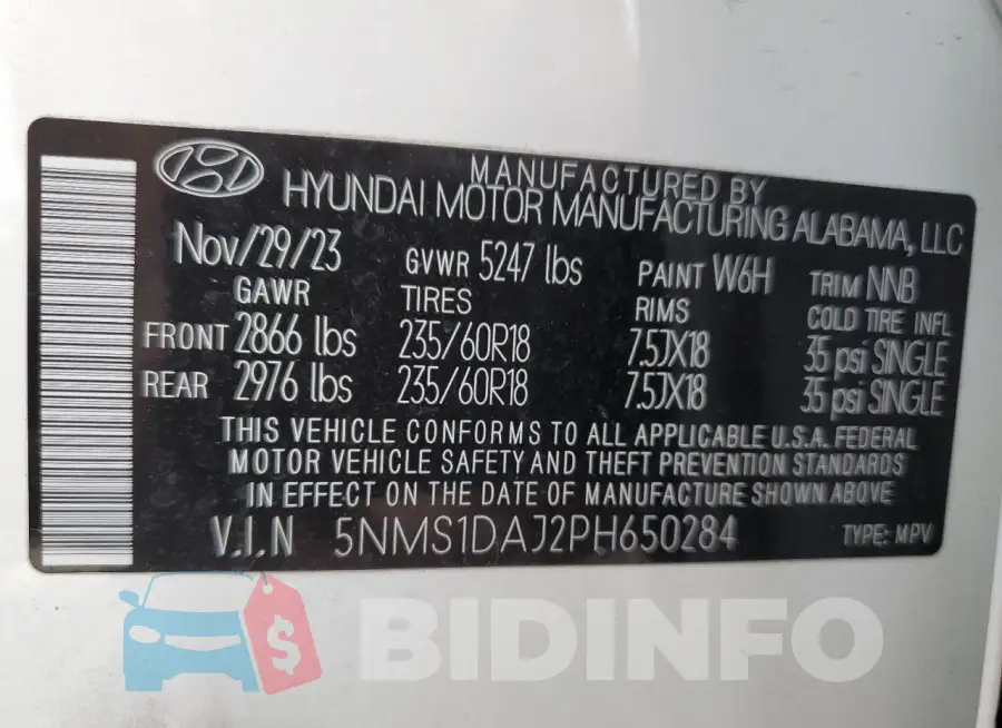 5NMS1DAJ2PH650284 Photo# 14