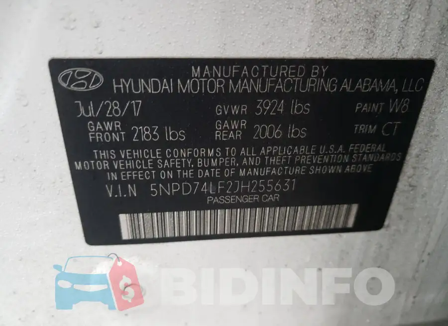 5NPD74LF2JH255631 Photo# 13