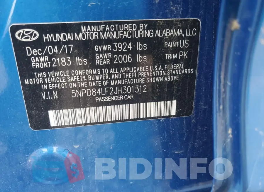 5NPD84LF2JH301312 Photo# 13