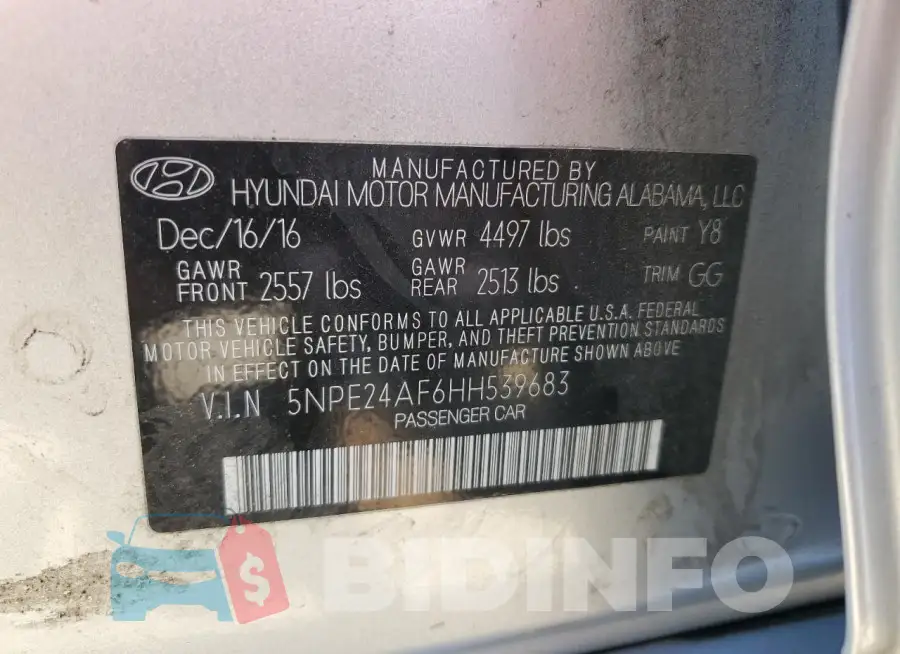 5NPE24AF6HH539683 Photo# 12