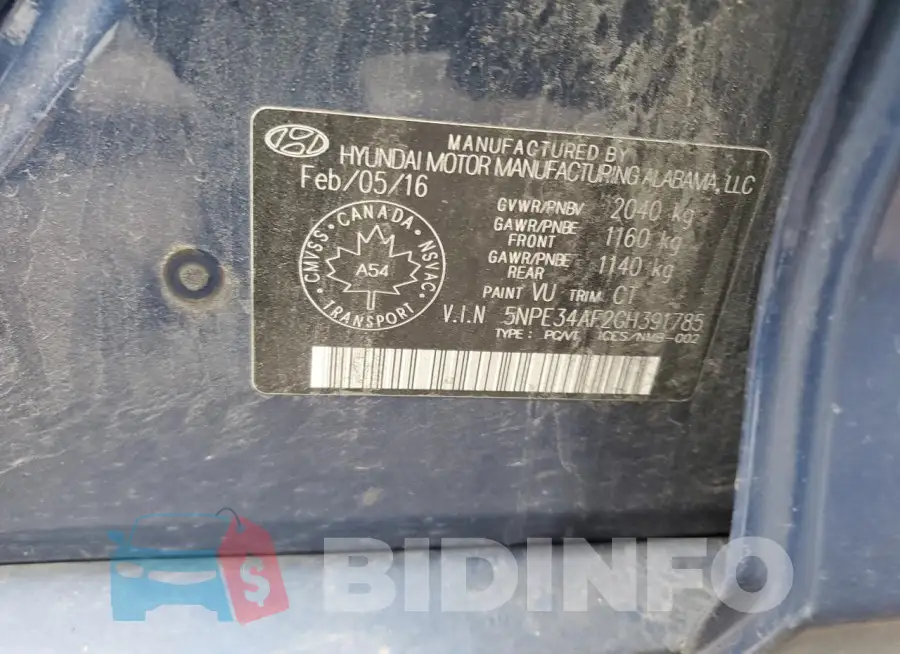 5NPE34AF2GH391785 Photo# 13