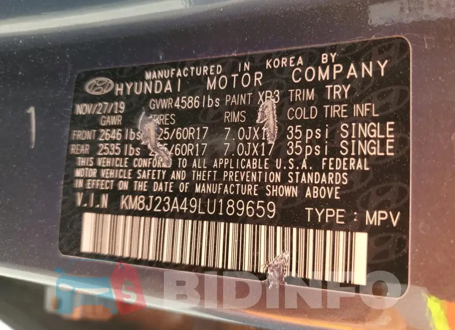 KM8J23A49LU189659 Photo# 14