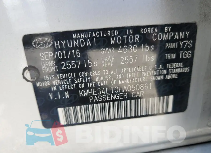 KMHE34L10HA050861 Photo# 13