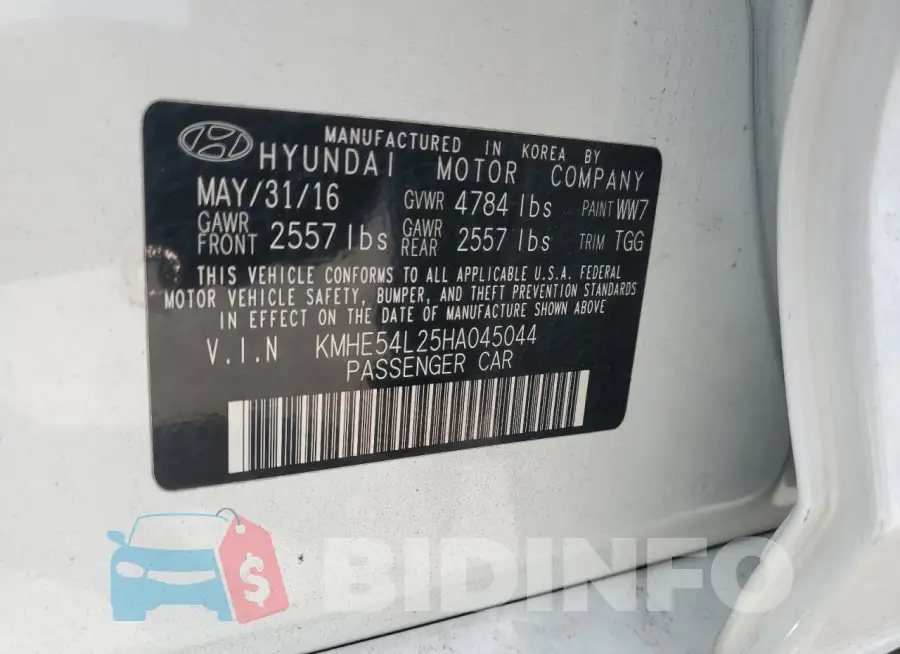 KMHE54L25HA045044 Photo# 12