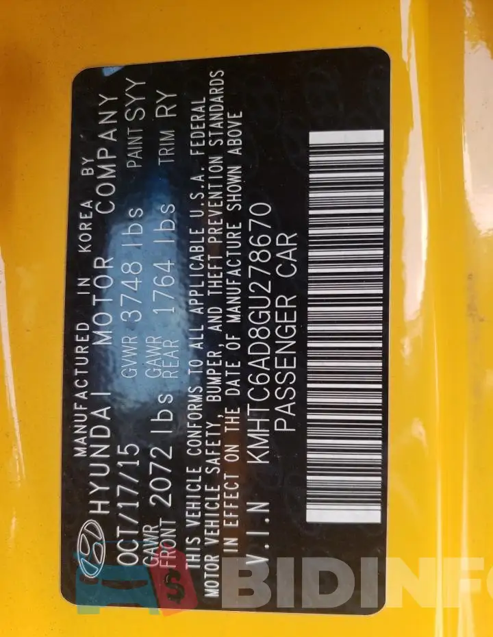 KMHTC6AD8GU278670 Photo# 12