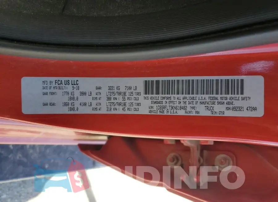1C6SRFLT3KN618482 Photo# 13