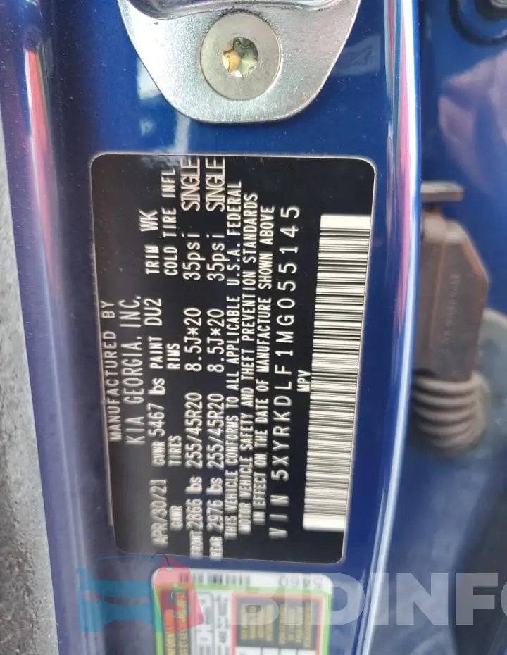 5XYRKDLF1MG055145 Photo# 13