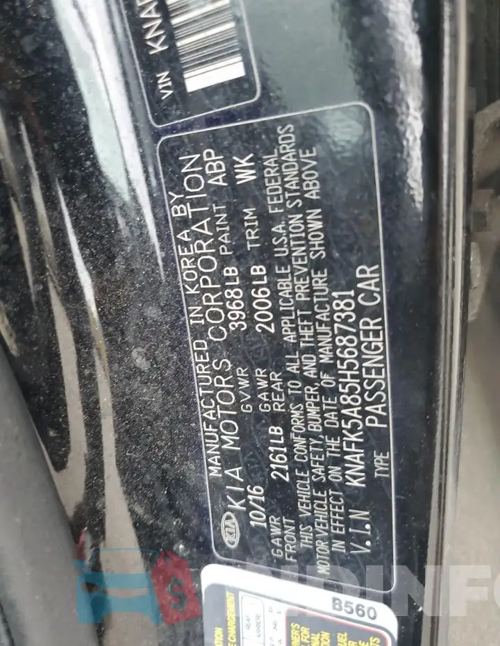 KNAFK5A85H5687381 Photo# 13