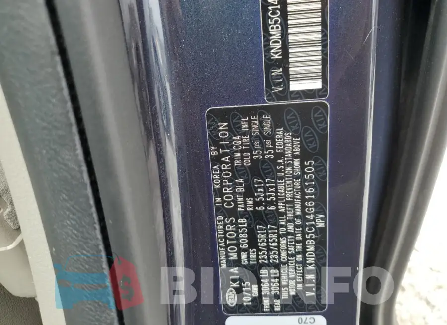 KNDMB5C14G6161505 Photo# 13