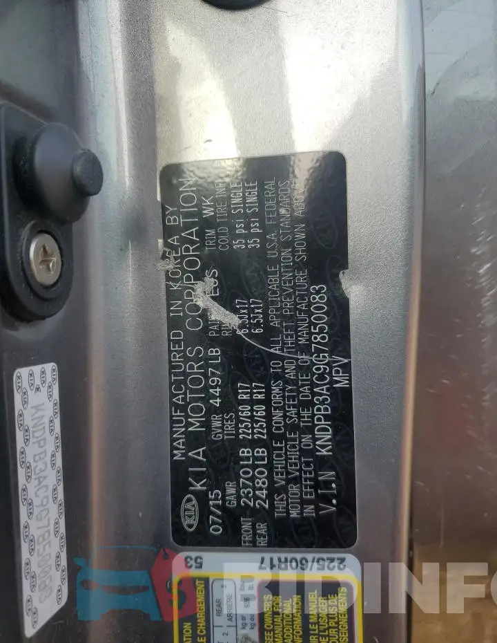 KNDPB3AC9G7850083 Photo# 14