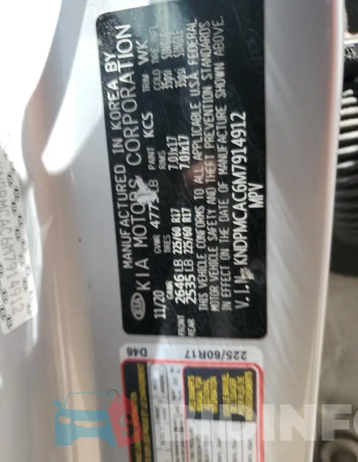 KNDPMCAC6M7914912 Photo# 13