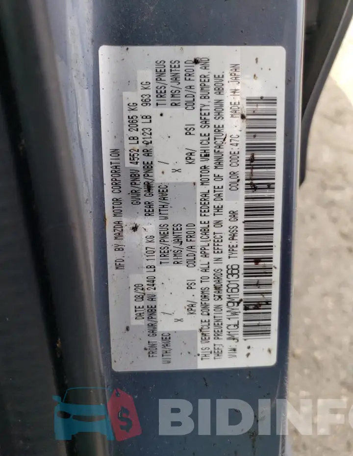 JM1GL1WY9M1601366 Photo# 12