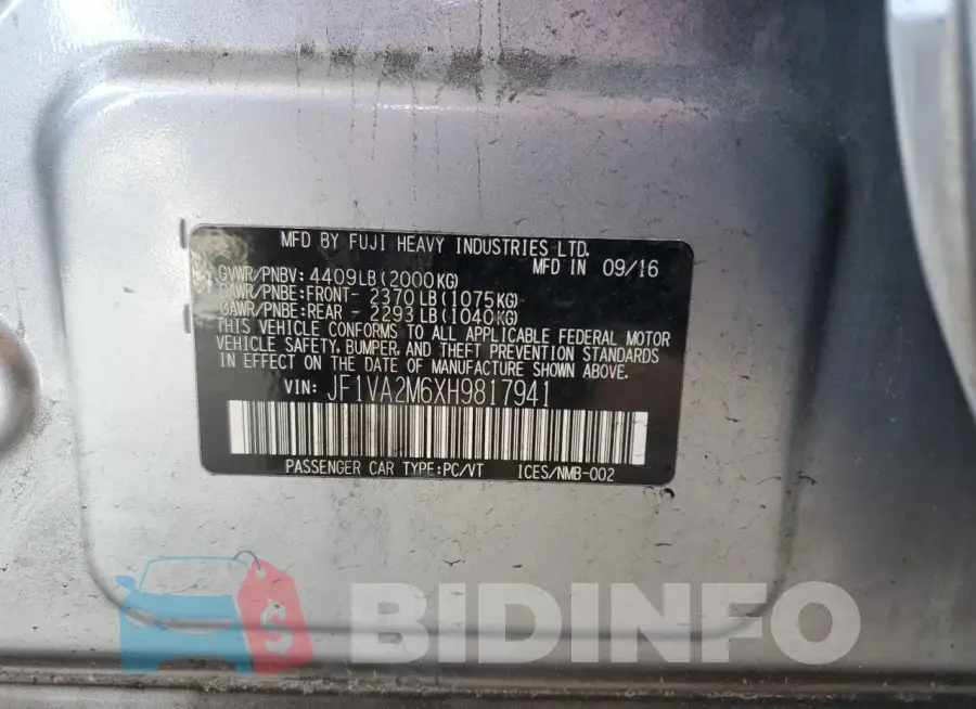 JF1VA2M6XH9817941 Photo# 13