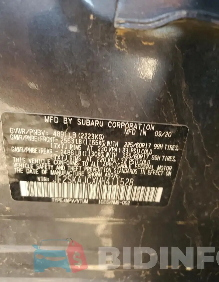 JF2SKAJCXMH411528 Photo# 13