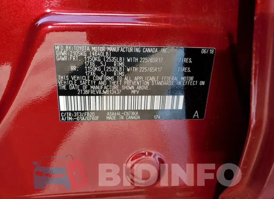 2T3BFREV8JW813437 Photo# 12