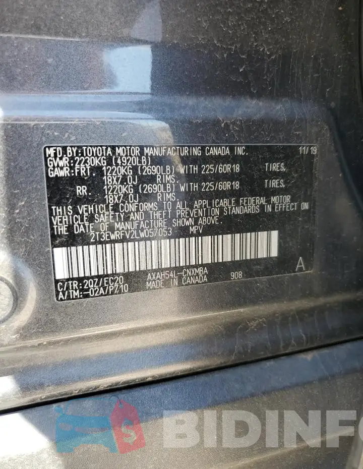 2T3EWRFV2LW057053 Photo# 14