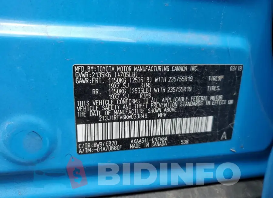 2T3J1RFV6KW033849 Photo# 12
