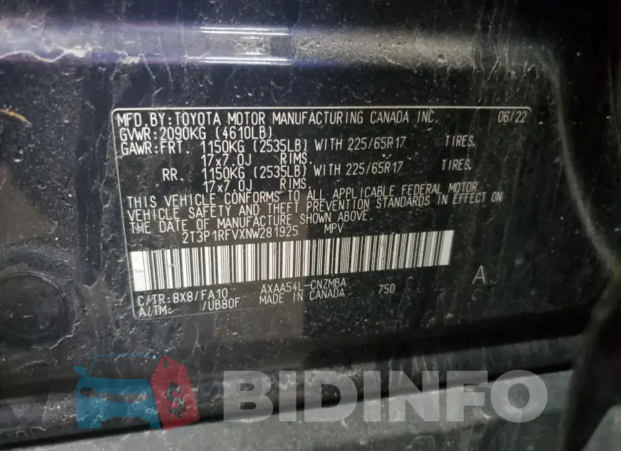 2T3P1RFVXNW281925 Photo# 13