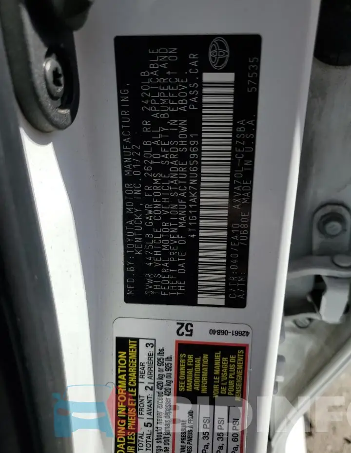 4T1G11AK7NU659691 Photo# 13