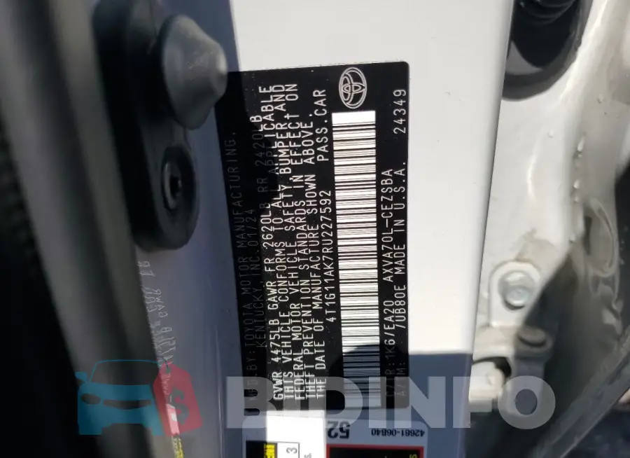 4T1G11AK7RU227592 Photo# 12