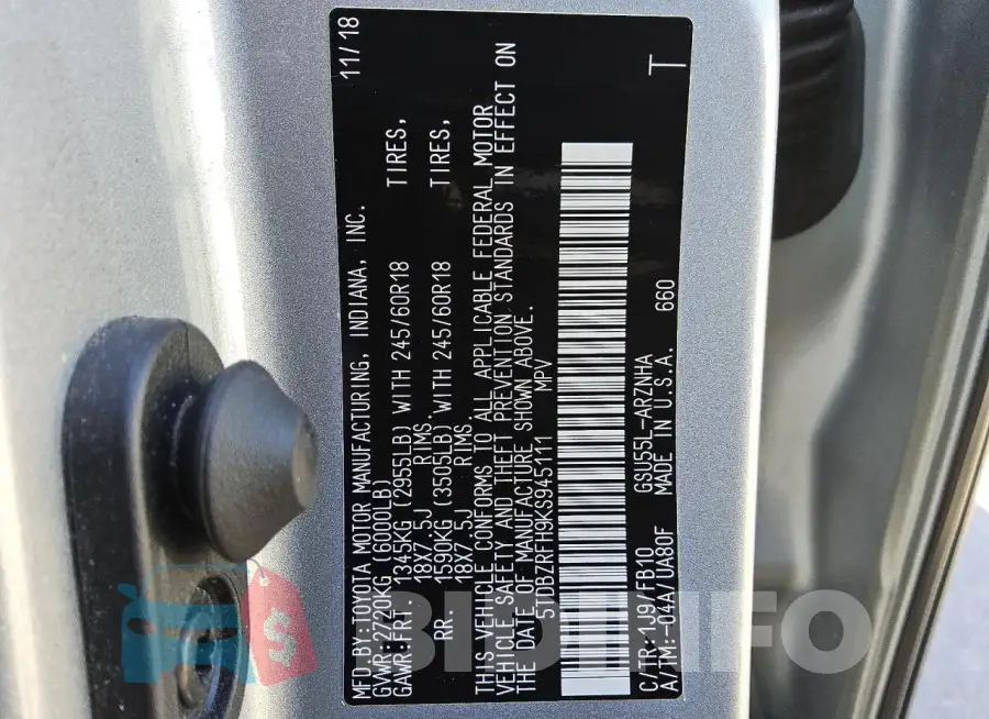 5TDBZRFH9KS945111 Photo# 13