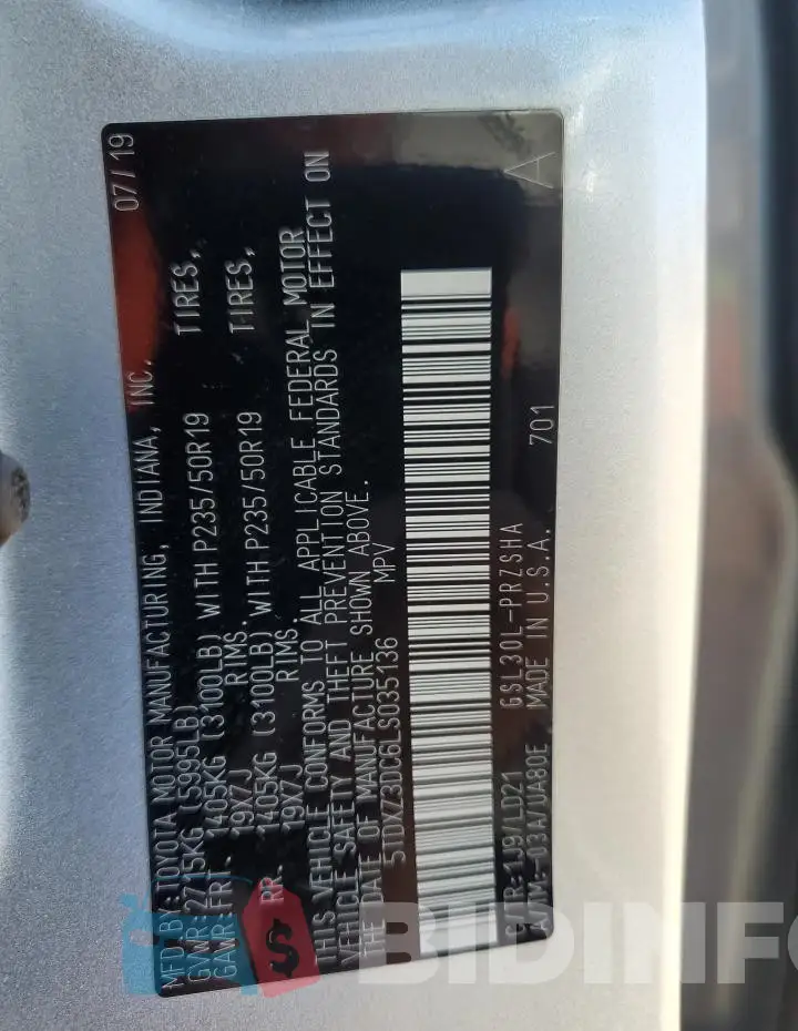 5TDXZ3DC6LS035136 Photo# 13