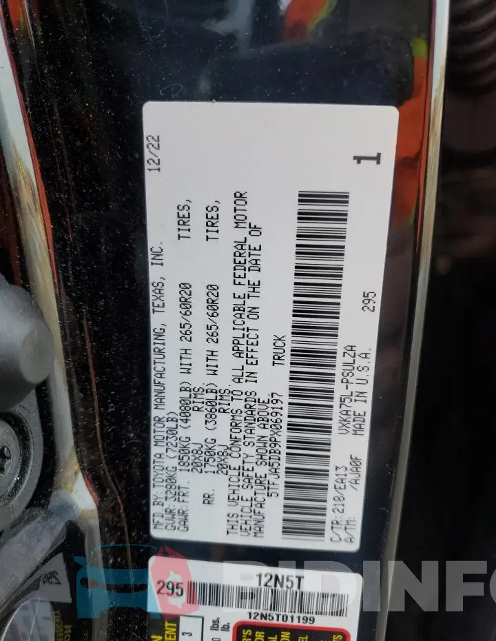 5TFJA5DB9PX069197 Photo# 12