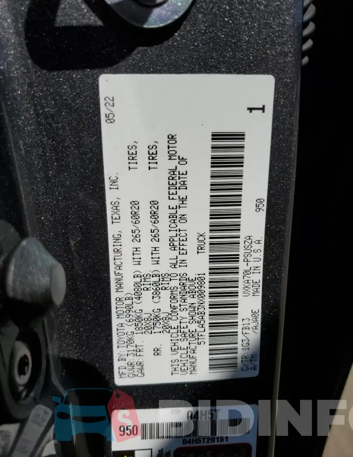 5TFLA5AB3NX009801 Photo# 12