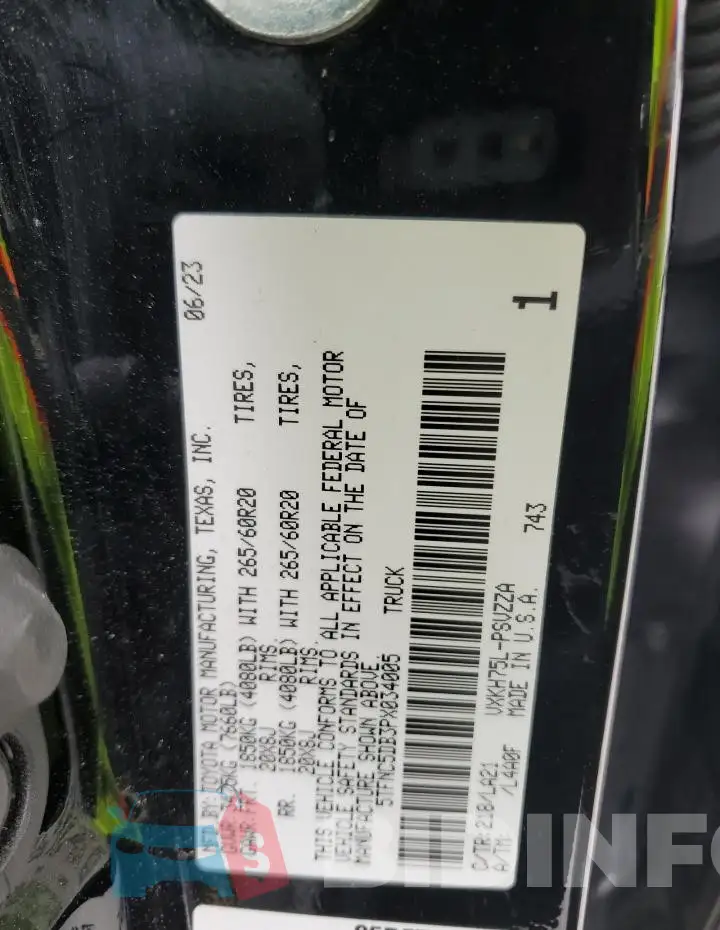 5TFNC5DB3PX034005 Photo# 12