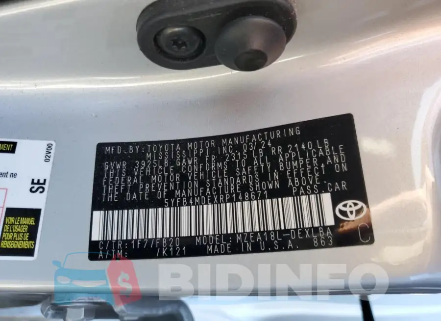 5YFB4MDEXRP148671 Photo# 13