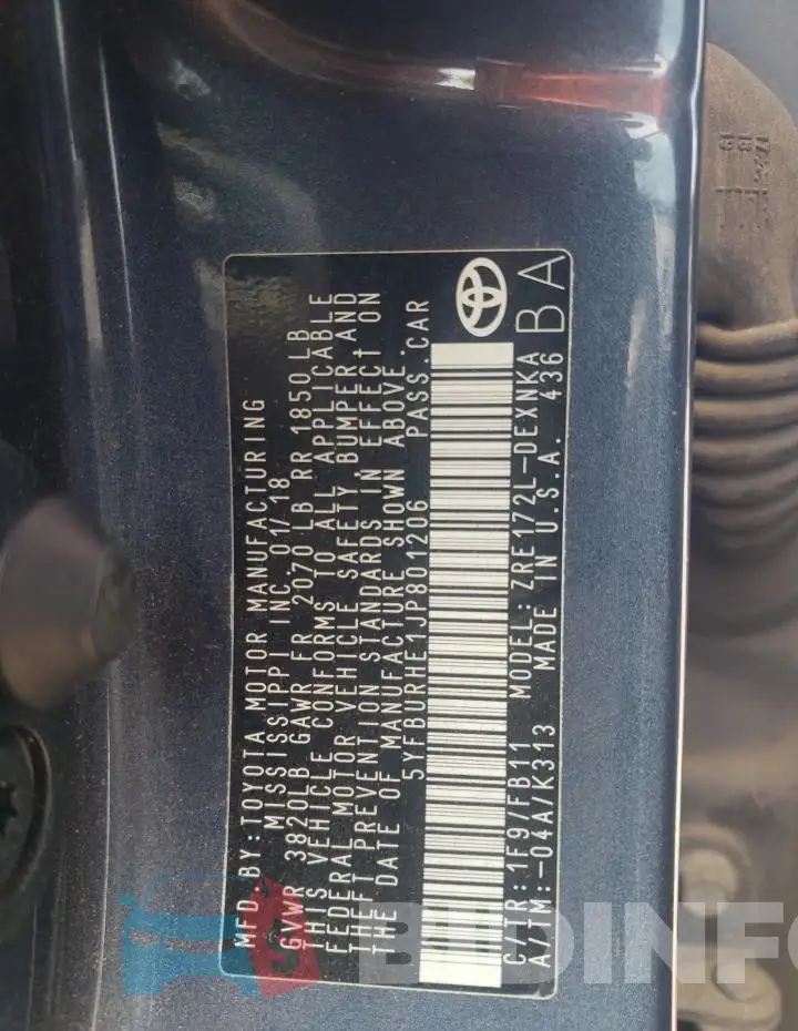 5YFBURHE1JP801206 Photo# 12