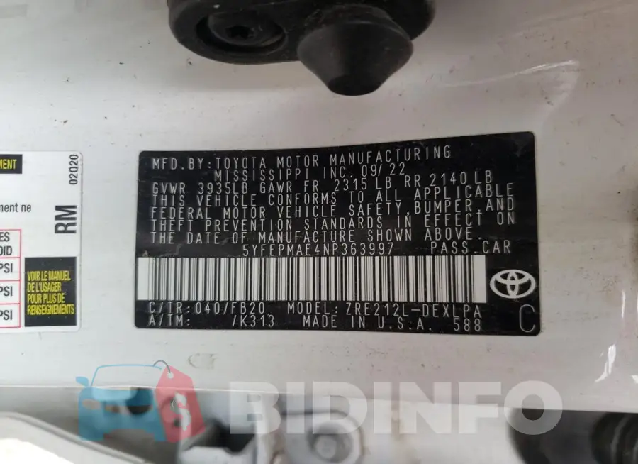 5YFEPMAE4NP363997 Photo# 12
