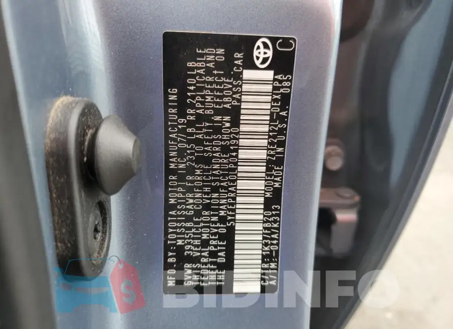 5YFEPRAE0LP041920 Photo# 12